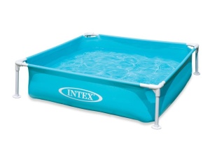 Basen Stelażowy Kwadratowy INTEX 122x122x30 cm Mały Brodzik Dla Dzieci