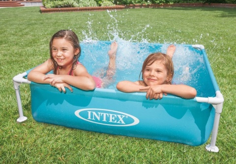 Basen Stelażowy Kwadratowy INTEX 122x122x30 cm Mały Brodzik Dla Dzieci