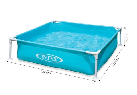 Basen Stelażowy Kwadratowy INTEX 122x122x30 cm Mały Brodzik Dla Dzieci