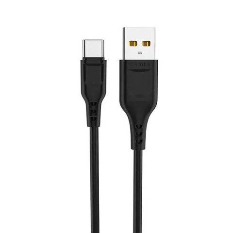 Ładowarka Sieciowa USB + Kabel USB-C 1m | Denmen 2.4A 12W | Czarna DC01TB Zestaw