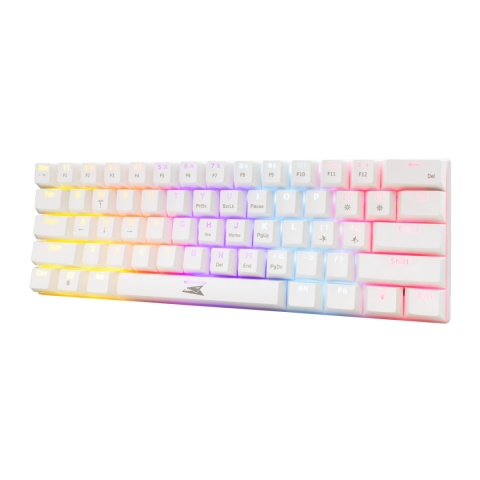 Klawiatura Mechaniczna Baracuda Dolphin 60% RGB Red Switch Biała