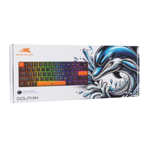 Klawiatura Mechaniczna Baracuda Dolphin 60% RGB BLUE Switch Czarna