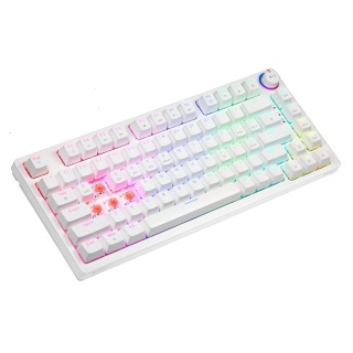 Klawiatura Mechaniczna Bezprzewodowa 2.4GHz BT SAVIO PHENIX WHITE Gateron Red ABS