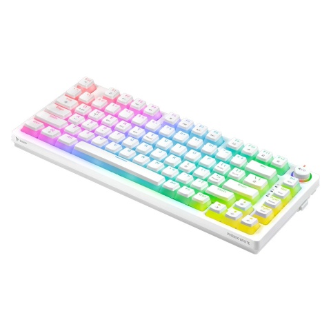 Klawiatura Mechaniczna Bezprzewodowa SAVIO PHENIX WHITE Gateron Yellow Pudding
