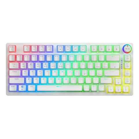 Klawiatura Mechaniczna Bezprzewodowa SAVIO PHENIX WHITE Gateron Yellow Pudding