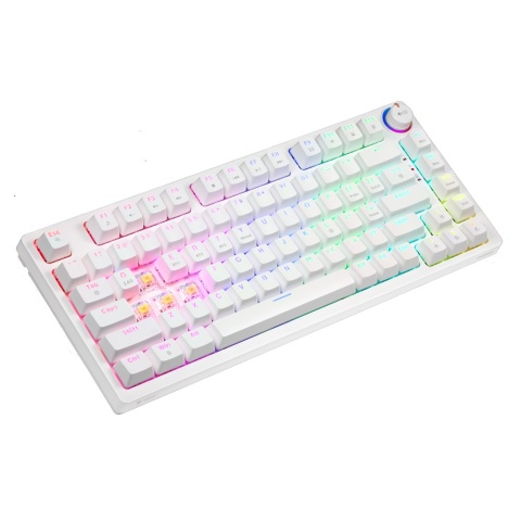 Klawiatura Mechaniczna Bezprzewodowa SAVIO PHENIX WHITE Gateron Yellow