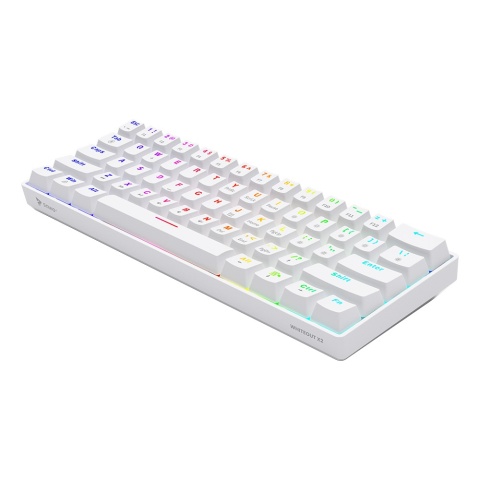 Klawiatura Mechaniczna SAVIO WHITEOUT X2 BROWN RGB Hot Swap Biała
