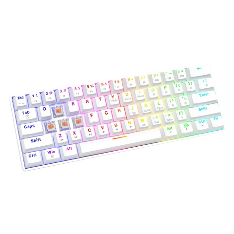 Klawiatura Mechaniczna SAVIO WHITEOUT X2 PEACH Silent RGB Hot Swap Biała