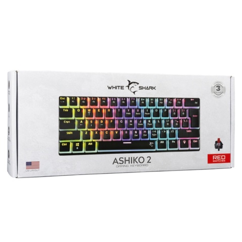 Klawiatura gamingowa White Shark ASHIKO czarna Red Switch RGB