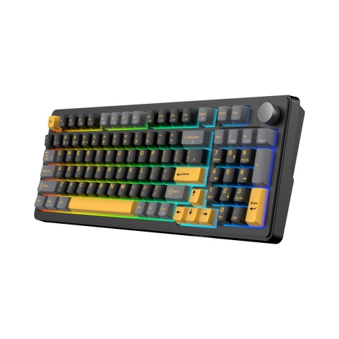 Klawiatura mechaniczna White Shark EXCALIBUR czarna KTT Wine GAMING Red RGB Hot-Swap