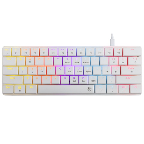 Klawiatura gamingowa White Shark NAGAMAKI biała Red Switch Low Profile RGB
