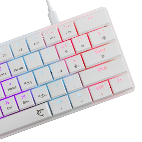 Klawiatura gamingowa White Shark NAGAMAKI biała Red Switch Low Profile RGB