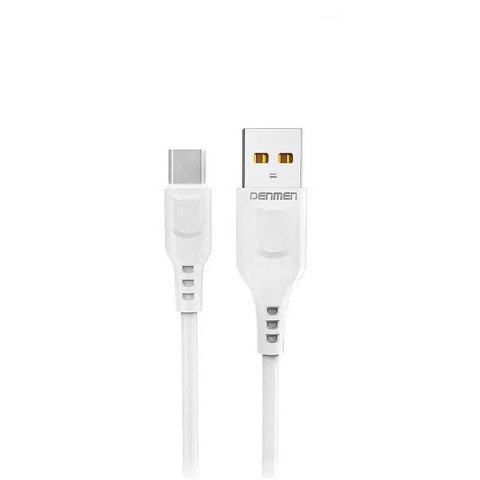 Ładowarka Sieciowa USB + Kabel USB-C 1m | Denmen 2.4A 12W | Biała DC01TB Zestaw