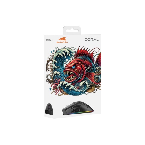Mysz Gamingowa Baracuda Coral 12800 DPI RGB 1000 Hz 6 Przycisków Czarna