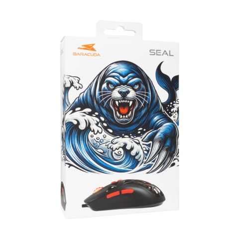 Mysz Gamingowa Baracuda Seal 12800 DPI RGB 7 Przycisków Czarna