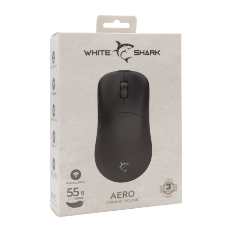 Mysz Gamingowa Bezprzewodowa White Shark AERO 10000 DPI 1000 Hz Czarna
