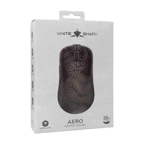 Mysz Gamingowa Bezprzewodowa White Shark AERO 10000 DPI Czarno-Złota