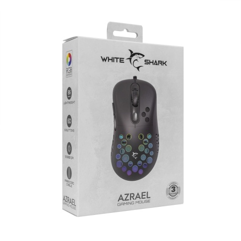 Mysz Gamingowa White Shark AZRAEL 12800 DPI RGB 1000 Hz Czarna