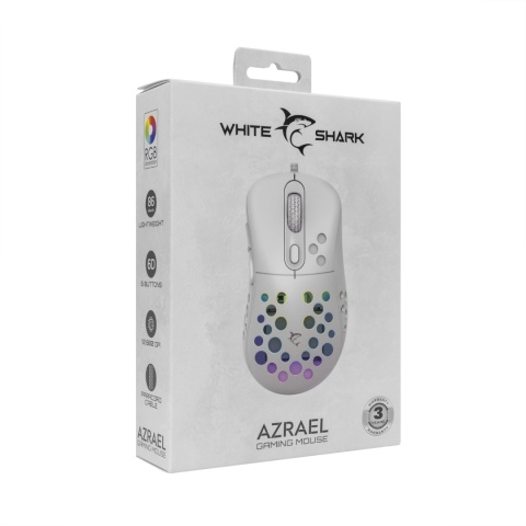 Mysz Gamingowa White Shark AZRAEL 12800 DPI RGB 1000 Hz Biała