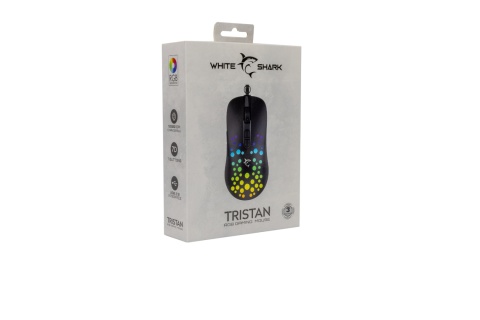 Mysz Gamingowa White Shark TRISTAN-2 12800 DPI RGB 1000 Hz Czarna