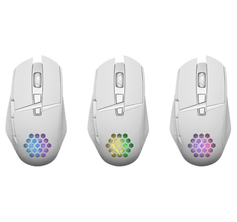 Mysz gamingowa bezprzewodowa Defender GM-514 Glory RGB 3200DPI biała