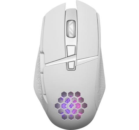 Mysz gamingowa bezprzewodowa Defender GM-514 Glory RGB 3200DPI biała
