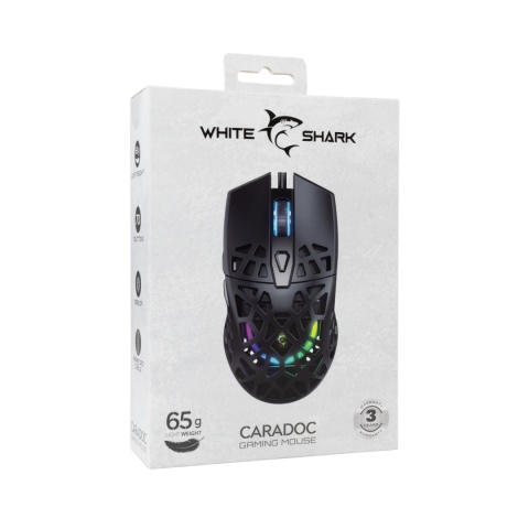 Mysz gamingowa White Shark CARADOC czarna RGB 7200 DPI