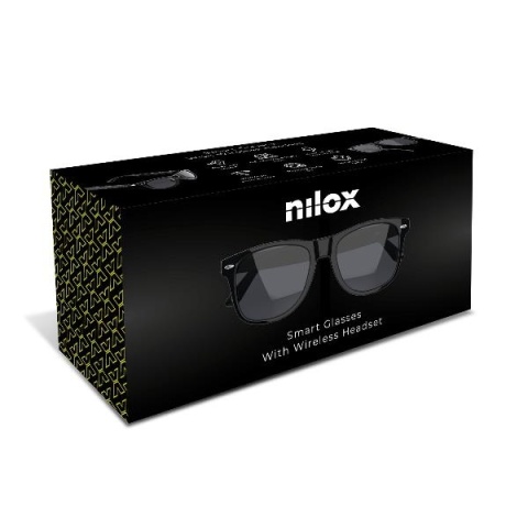Nilox Inteligentne Okulary Bluetooth z Głośnikami Open Ear Audio Mikrofon Siri Google IPX4