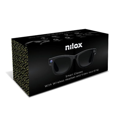 Nilox Smart Glasses Audio Video AI – Inteligentne Okulary Bluetooth z Kamerą 8MP Full HD 1080p, 16GB, Nagrywanie POV