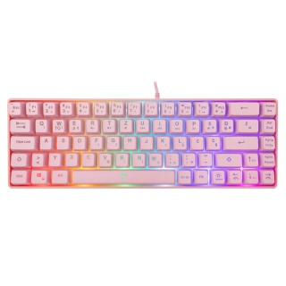 Kompaktowa klawiatura gamingowa White Shark Ronin Pink 68 klawiszy LED