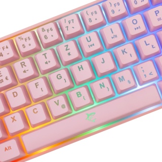 Kompaktowa klawiatura gamingowa White Shark Ronin Pink 68 klawiszy LED