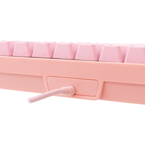 Kompaktowa klawiatura gamingowa White Shark Ronin Pink 68 klawiszy LED