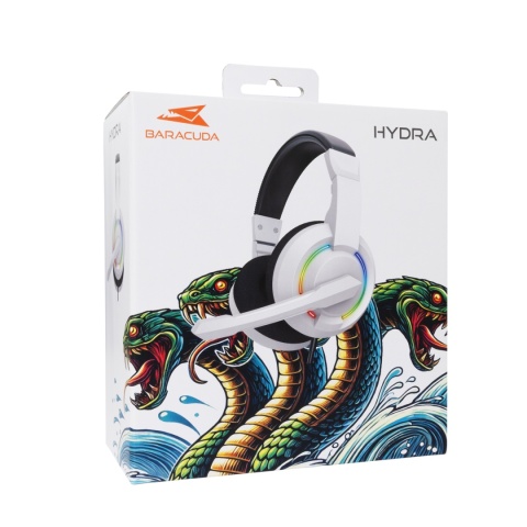 Słuchawki Gamingowe Baracuda Hydra BGH-021 Mikrofon LED 40 mm białe