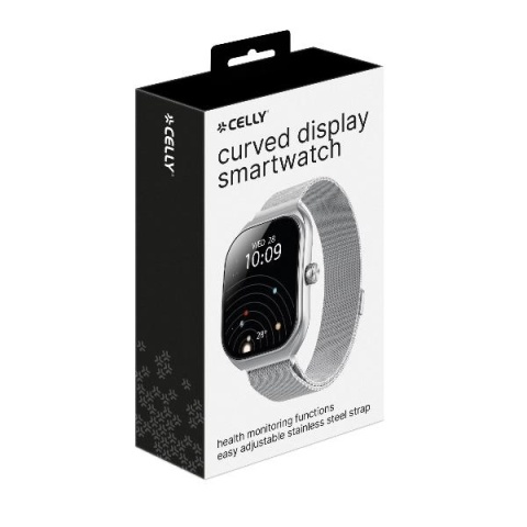 Smartwatch Celly TRAINERWIDE Ekran Zakrzywiony 2.01 Rozmowy BT Bransoleta Mediolanska