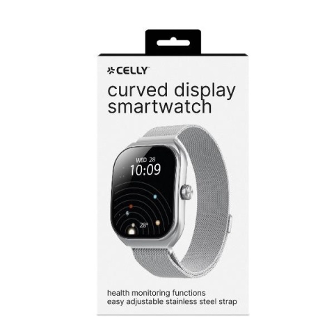 Smartwatch Celly TRAINERWIDE Ekran Zakrzywiony 2.01 Rozmowy BT Bransoleta Mediolanska