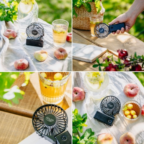 Wentylator przenośny Adler AD 7336 mini składany ręczny biurkowy cichy 2w1