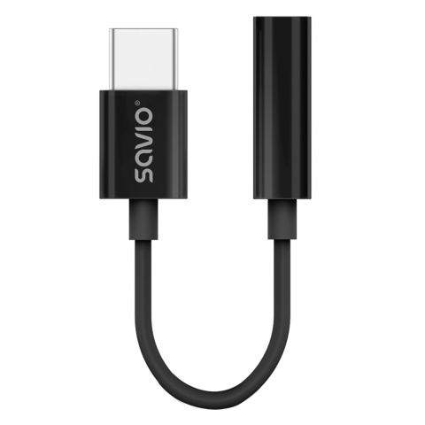 Adapter Audio SAVIO AK-74 USB-C na Jack 3,5 mm z DAC Czarny