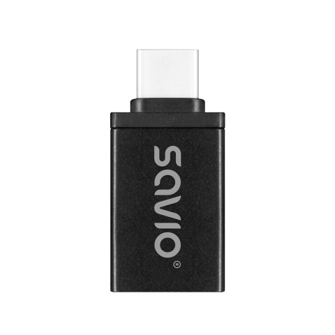 Adapter SAVIO AK-80 USB-C na USB-A 3.1 OTG 5 Gb/s 3A Czarny