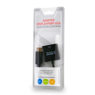 Adapter SAVIO CL-90/B DisplayPort na VGA Full HD 1080p DP do VGA