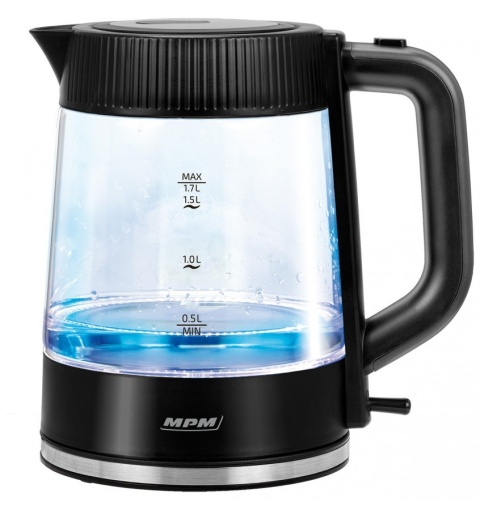 Czajnik Szklany MPM MCZ-117 1,7L 2200W Podświetlany Czarny