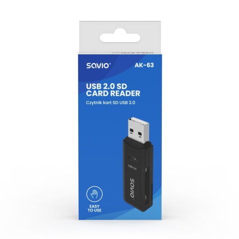 Czytnik Kart SAVIO AK-63 USB 2.0 SD MicroSD SDHC SDXC 480 Mb/s