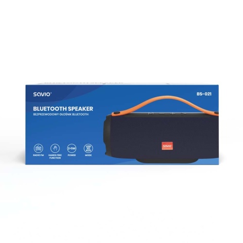 Głośnik Bluetooth SAVIO BS-021 2×5W Stereo AUX FM USB Micro SD niebieski