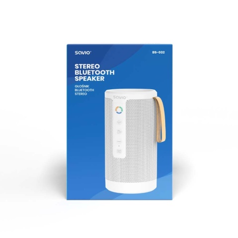Głośnik Bluetooth SAVIO BS-032 Biały 2×5W Stereo TWS AUX SD IPX5