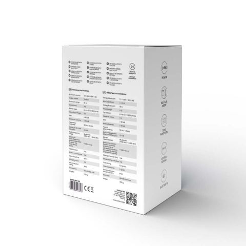 Głośnik Bluetooth SAVIO BS-032 Biały 2×5W Stereo TWS AUX SD IPX5