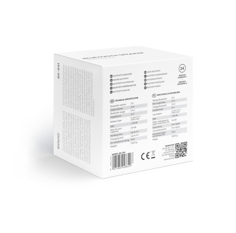 Głośnik Bluetooth SAVIO BS-041 5W TWS FM MicroSD LED IPX4 Czarny