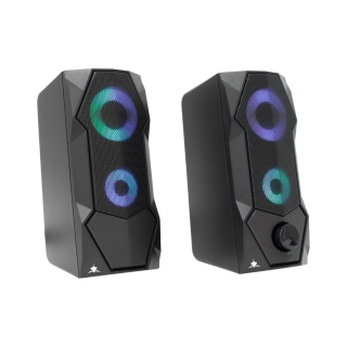 Głośniki Komputerowe White Shark FLOW 2.0 RGB USB 5W Czarne