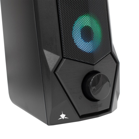 Głośniki Komputerowe White Shark FLOW 2.0 RGB USB 5W Czarne