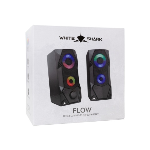 Głośniki Komputerowe White Shark FLOW 2.0 RGB USB 5W Czarne