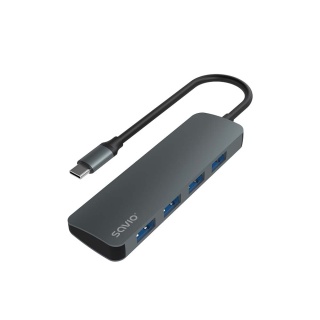 Hub USB-C SAVIO AK-54 4 × USB-A 3.1 Gen 1 5 Gb/s Aluminiowy