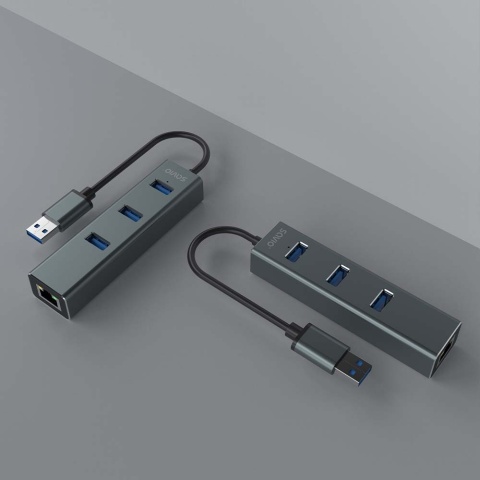 Hub USB-A SAVIO AK-58 3 × USB 5 Gb/s RJ-45 Gigabit Ethernet